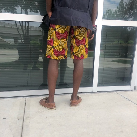 African Ankara print men Danshiki short pant - Picture 3 of 5